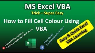 MS Excel VBA - Fill Color in Selected Cell with VBA (Super Easy Trick) | Excel Tutorial