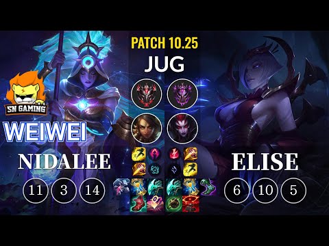 SN Weiwei Nidalee vs Elise Jungle - KR Patch 10.25
