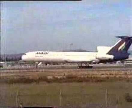 Malev Tu-154 taking off from Faro, Portugal