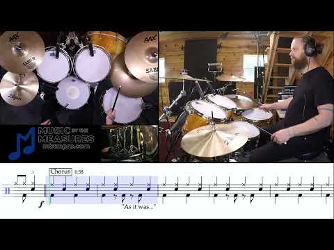 As It Was - Chorus Break Down - Drum Tutorial - slow and medium tempos
