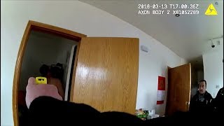 Man With Butcher Knife Gets Tased and Shot | Body Cam #3 | United States | 20180313