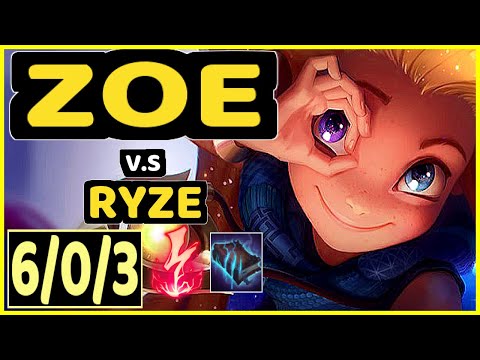 EVROT (ZOE) vs RYZE - 6/0/3 KDA MID CHALLENGER GAMEPLAY - BR