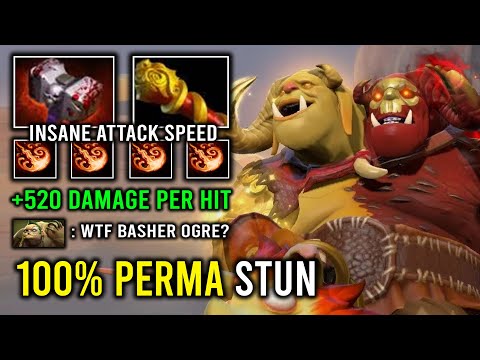 How to 100% Perma Stun Enemy with Basher Fireblast Ogre Magi +520 Damage Per Hit Dota 2