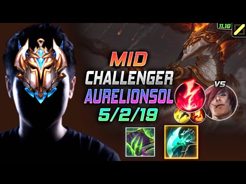 Challenger Aurelion Sol MID vs Sett - 챌린저 장인 미드 아우렐리온 솔 템트리 룬 모렐 감전 オレリオン・ソル - LOL KR 11.16