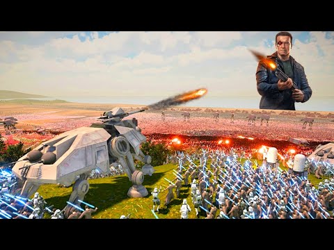 T-800 Terminators vs 5,000,000 STAR WARS ARMY - Ultimate Epic Battle Simulator 2