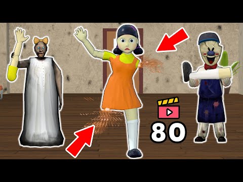 Granny vs *Squid Game (오징어 게임)*, Ice Scream, Grandpa - funny horror animation (Compilation #80)