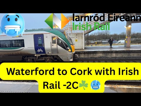 FREEZING Conditions on Waterford to Cork Irish Rail Route? 🥶-🇮🇪 - 4K