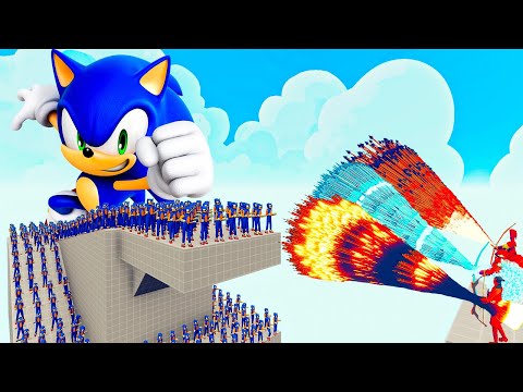 100x SONIC + 1x GIANT vs 3x EVERY GOD   Totally Accurate Battle Simulator TABS