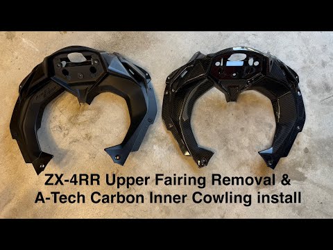 Kawasaki ZX-4RR A-Tech carbon inner cowling with tutorial on upper fairing removal
