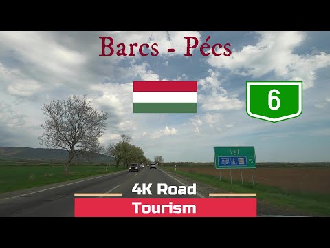 Driving Hungary: Route 6 Barcs - Pécs - 4k scenic drive  - South Hungary from Drava to Mecsek