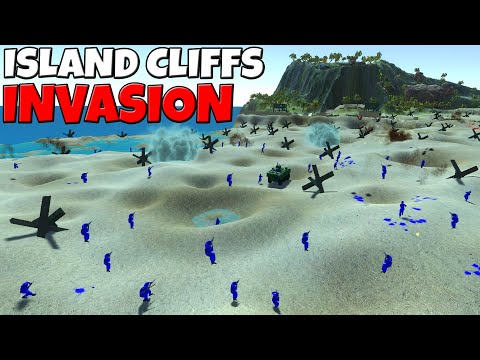 Brutal Beach Landing into ISLAND CLIFFS! - Ravenfield: Battle Simulator