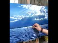 Simple Acrylic paint painting for beginner,How to draw blue sea/ocean (step by step)
