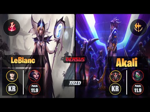 Tempt LEBLANC (Mid) [Electrocute] VS AKALI - Grandmaster KR Patch 11.9