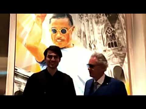 Matteo And Andrea Bocelli Enjoy A Meal At Nusr‑E Milan, Italy