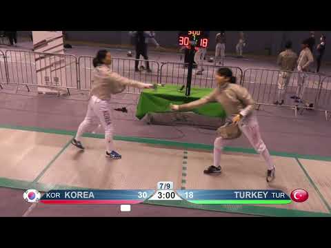 Tbilisi 2022 Sabre Team Women Piste Green T16 KOR vs TUR