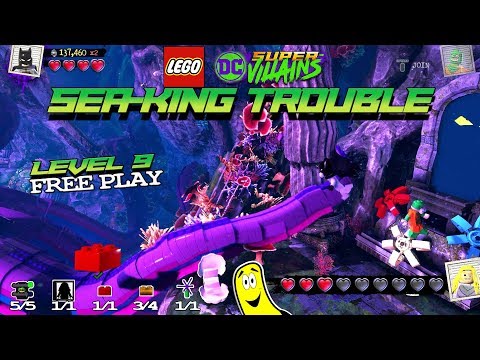 Lego DC Super-Villains: Level 9 / Sea-King Trouble FREE PLAY (All Collectibles) - HTG