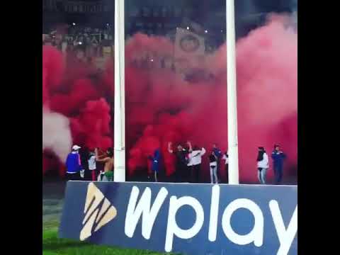 "Salida Once Caldas vs Santa fe Copa Aguila 2018" Barra: Holocausto Norte • Club: Once Caldas