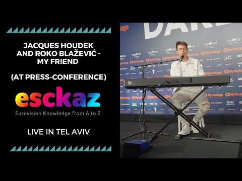 ESCKAZ in Tel Aviv: Jacques Houdek and Roko Blažević - My Friend (at press-conference)