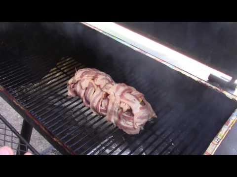 Smoked Bacon Wrapped Pork Tenderloin with Pineapple on the Oklahoma Joe's Highland Smoker