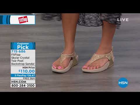 FitFlop Skylar Crystal ToePost Backstrap Sandal