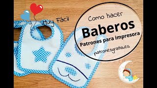 Como hacer baberos para bebe paso a paso - Patrones gratis para impresora