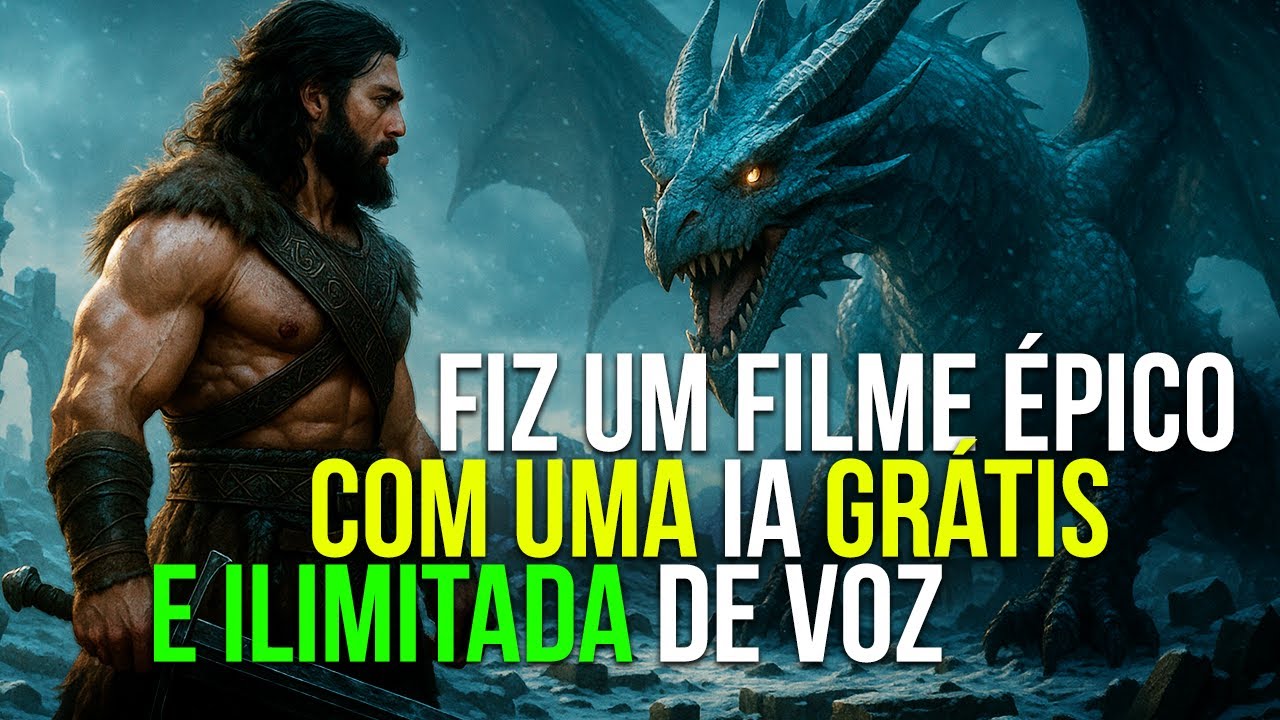 Criei um Curta Metragem Épico com IA de Voz GRÁTIS e o Resultado ficou Incrível