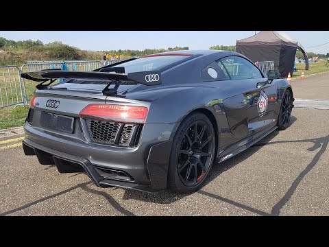 2018 Audi R8 V10 Plus PERFORMANCE Parts - REVS & DRAG RACING!