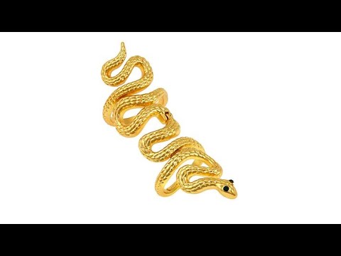 Asa Jewelry Goldtone SnakeDesign Elongated Ring