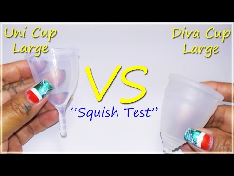 Uni Cup vs Diva Cup LARGE "Squish Test" - Menstrual Cups