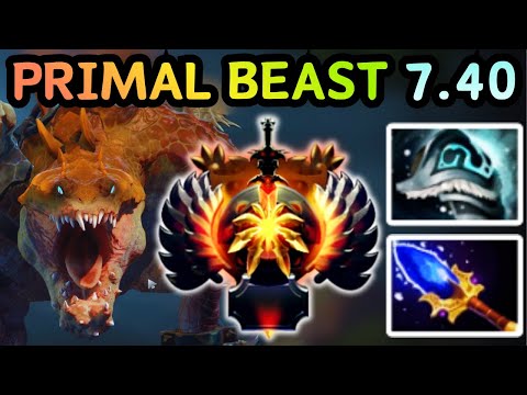 🔥 NEW PATCH 7.40 PRIMAL BEAST OFFLANE TOO TANKY TOO FAST | DOTA 2 GAMEPLAY 🔥
