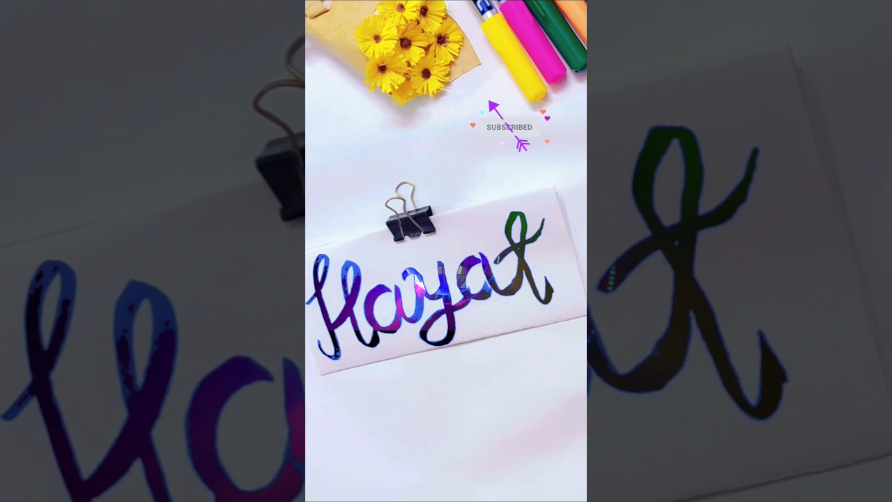 Hayat Name Art 📛 Comment name you want || #youtubeshorts #nameart #shorts #art