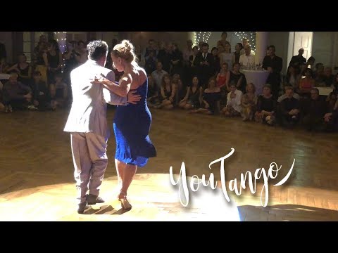  Martha Giorgi  and  Rodrigo Fonti  are  dancing  to  a  milonga  by  Solo Tango Orquesta  at  Munich International Tango Festival  in  2019