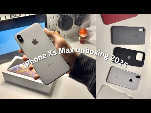 iPhone XS MAX unboxing in 2025 (silver, 256gb) aesthetic 🩶✨