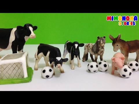 Los Animales de la Granja🐔  juegan futbol⚽  Juegos infantiles | Mimonona Stories Video