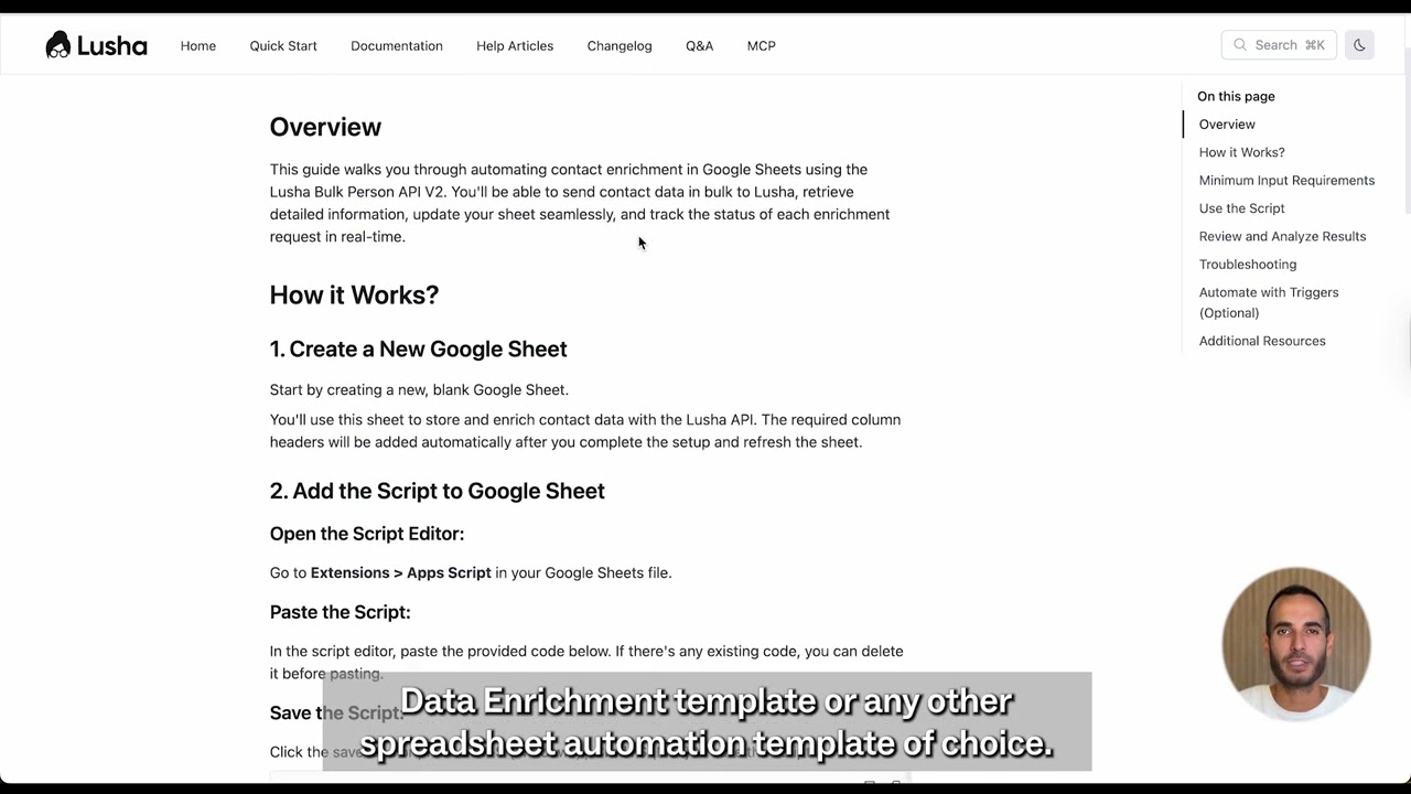 Google Sheets contact enrichment engine video thumbnail