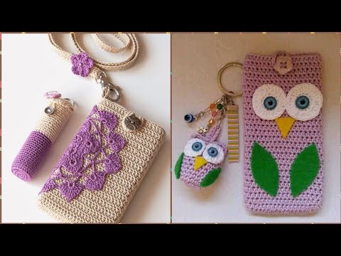 Crochet simple to advance designs of mobile covers and pouches which y