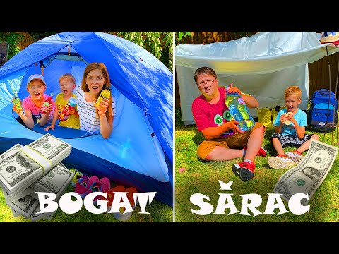 ⛺ SUPRAVIEȚUIM AFARĂ ⏰ 24 de ORE 💰 SĂRAC vs BOGAT (Partea 1)