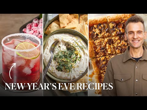 New Year's Eve Recipes | Caramelized Onion Tart, Whipped Dips & Cranberry Margarita and Mocktail