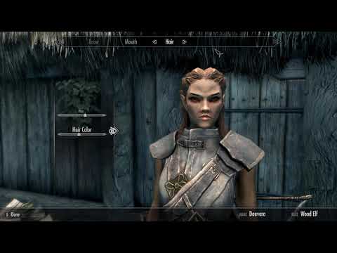 Skyrim Female Wood Elf Character Creation- NO MODs - PC