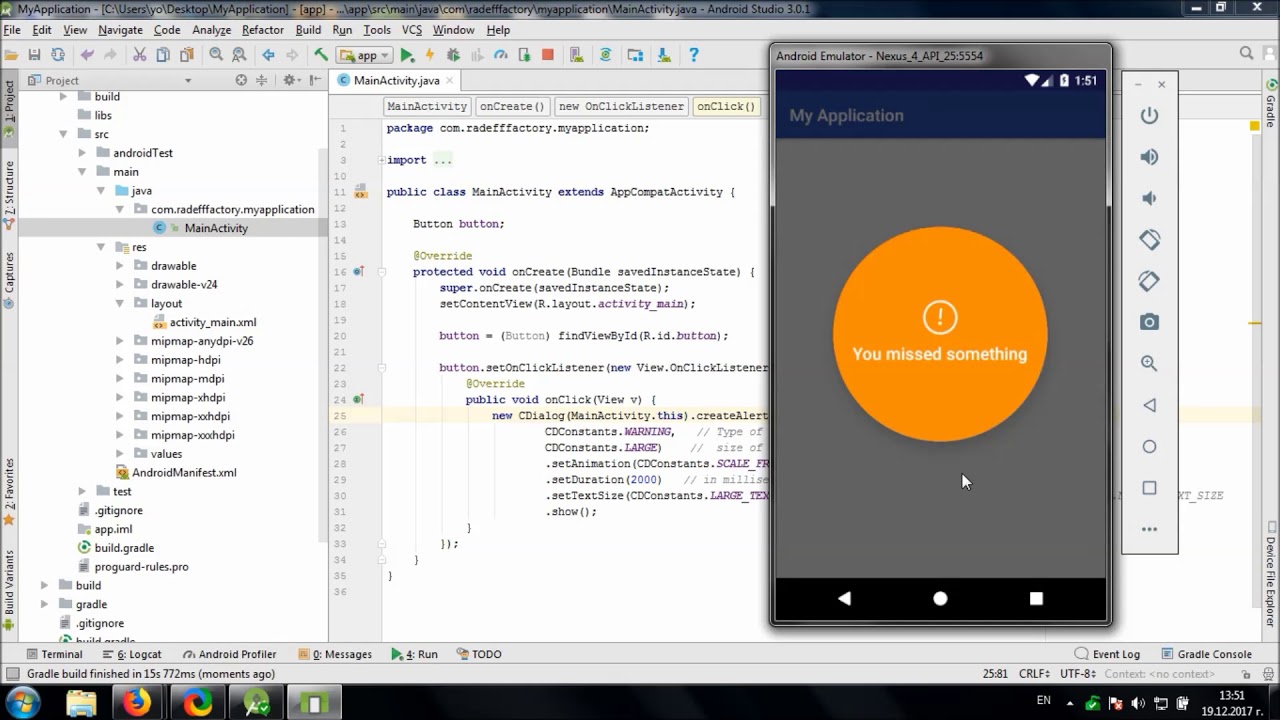 Using CircularDialogs library in Android Studio