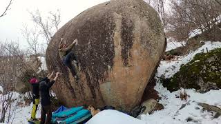 Video thumbnail of Absinthe, 7c+. Targasonne