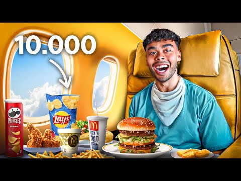 10.000 Calorieën Challenge In First Class Vlucht!