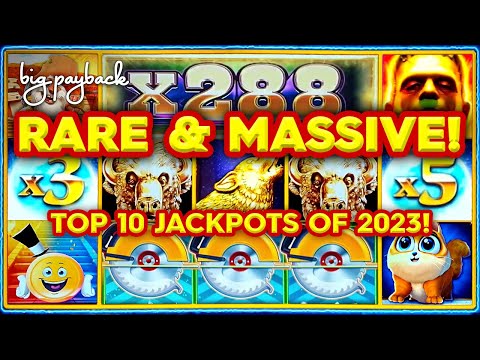 RARE & MASSIVE! Top 10 MOST EXCITING Slot Jackpots 2023 - THIS IS WHY WE WATCH!