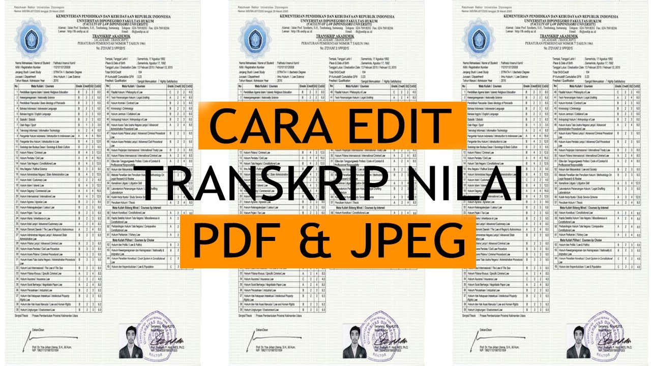 Cara Mengedit Transkrip Nilai Format PDF dan JPG