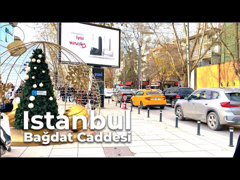 Peaceful Christmas Walk on Bağdat Avenue, Istanbul 🎄 | 4K Walking Tour | No Talking