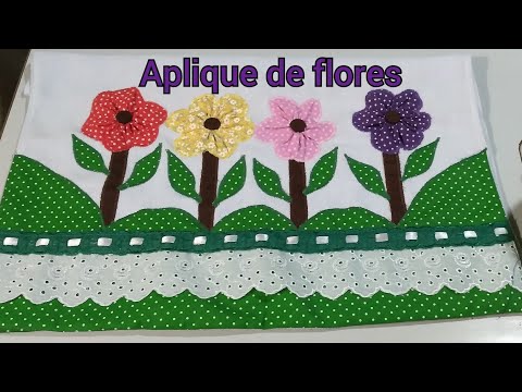 COMO ENFEITAR  PANO DE PRATO,COM APLIQUE  DE FLORES  PASSO A PASSO