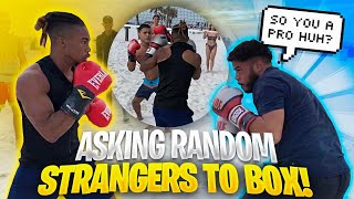 BOXING RANDOM STRANGERS BEACH EDITION 🏝‼️  ( *Crazy Knockouts!!)