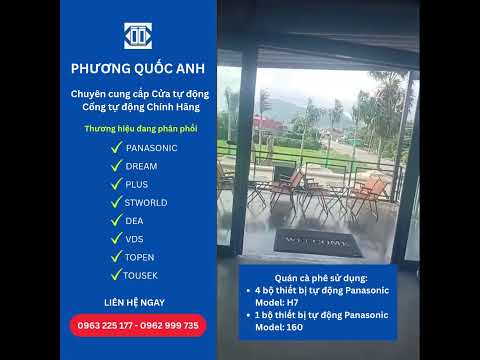 Lắp đặt cửa trượt tự động Panasonic Model: H7, Model: 160 cho Qu&aacute;n c&agrave; ph&ecirc; An Giang