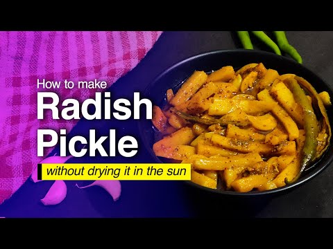 RADISH PICKLE RECIPE WITHOUT DRYING IT IN SUN | MOOLI KA ACHAAR | LAPHU PICKLE RECIPE