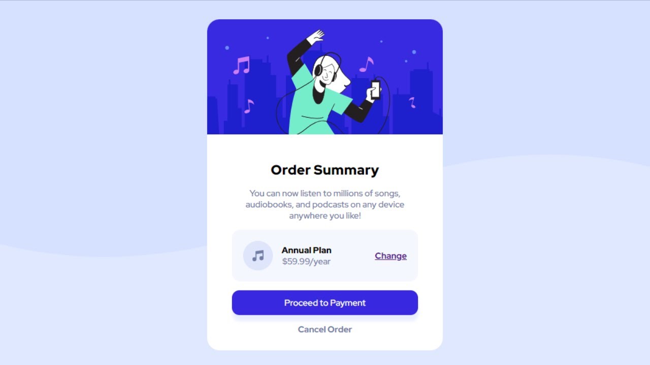 Order summary component | Html & CSS